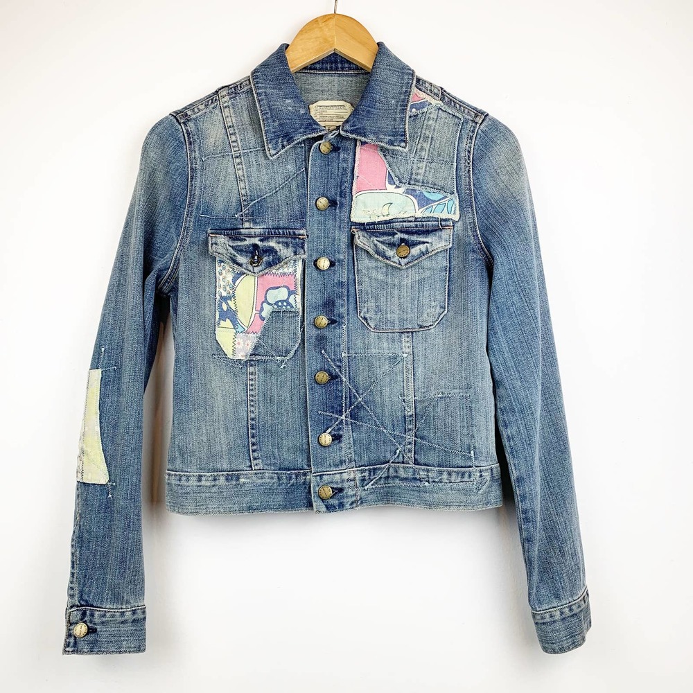 Current/ Elliott Patch Work Denim Jacket S - image 1